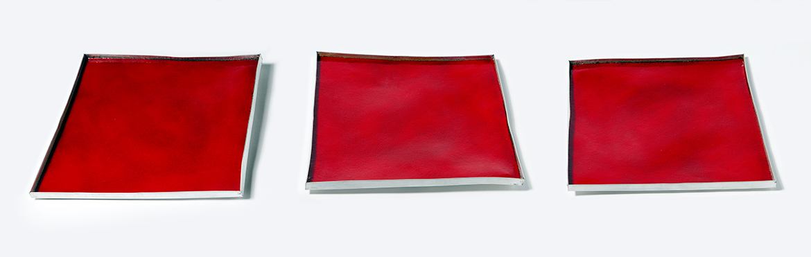 A fine silver and vitreous enamel tray